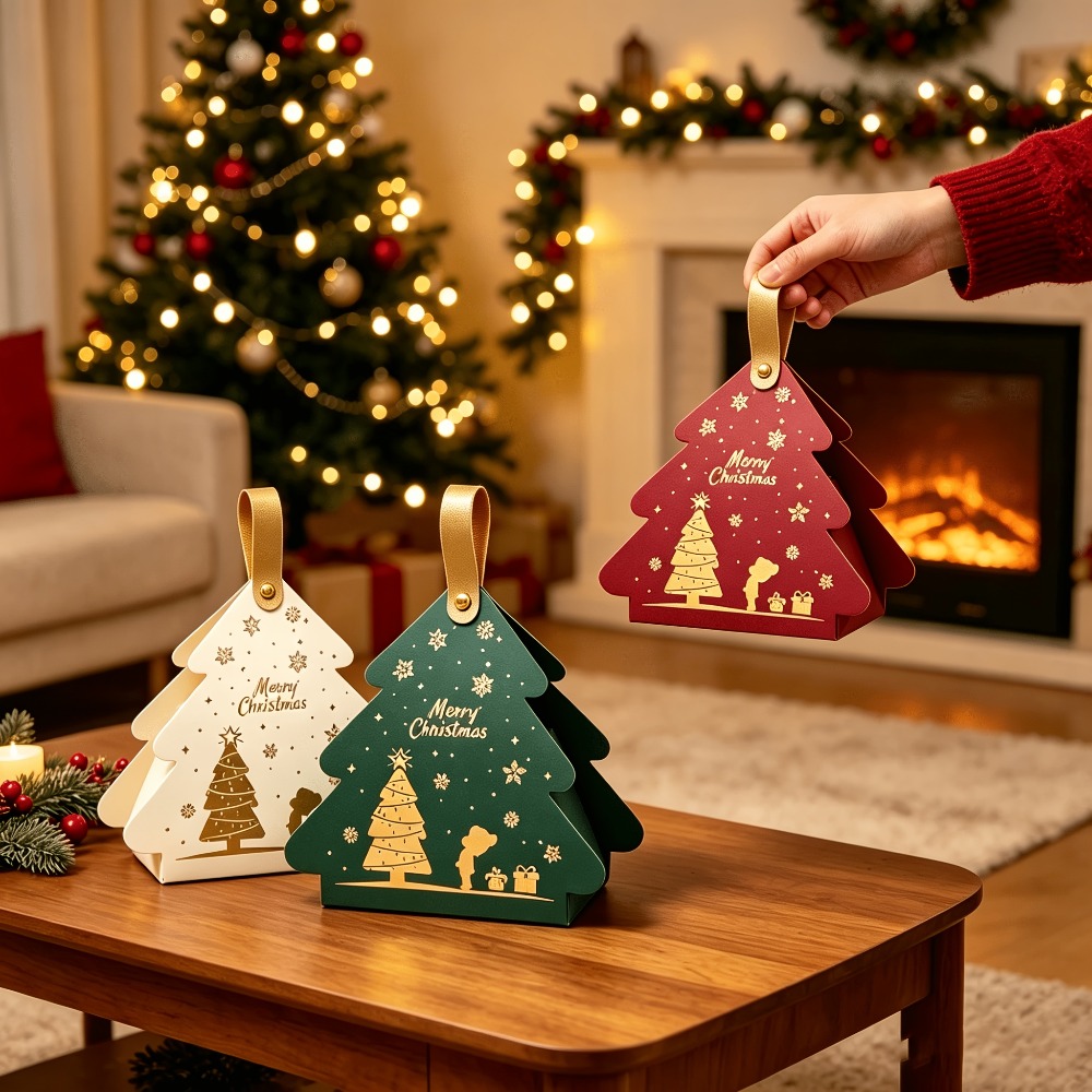 Laptops - 24 Stück Weihnachtsbaum-förmige Geschenkboxen aus Papier