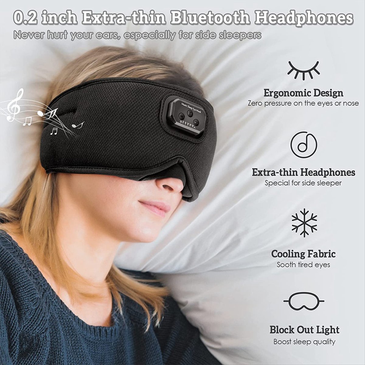 Sleep Mask Headphones Bluetooth - Super Sale Schlafmaske mit Kopfhörern, 24
