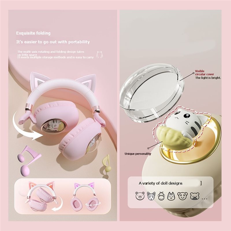 Faltbares Bluetooth 5.3 kabell – Cat Ear Bluetooth Headset Led Bewertung und Preis