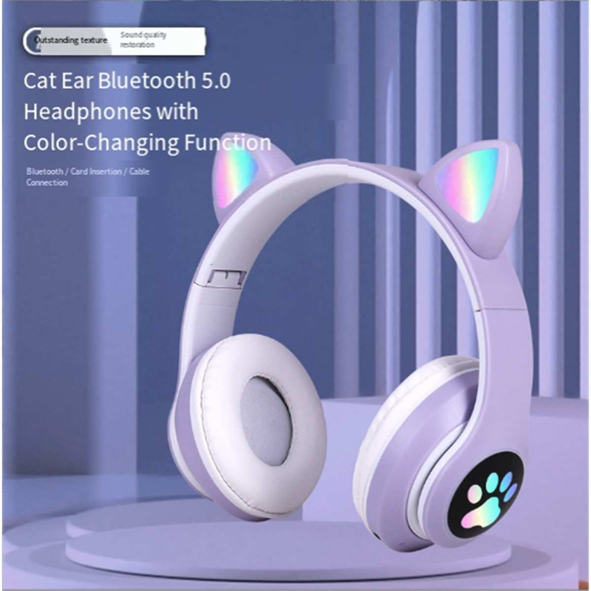 DT[Set] D1585 – Niedliches Blu – Cat Ear Bluetooth Headset Led Bewertung und Preis